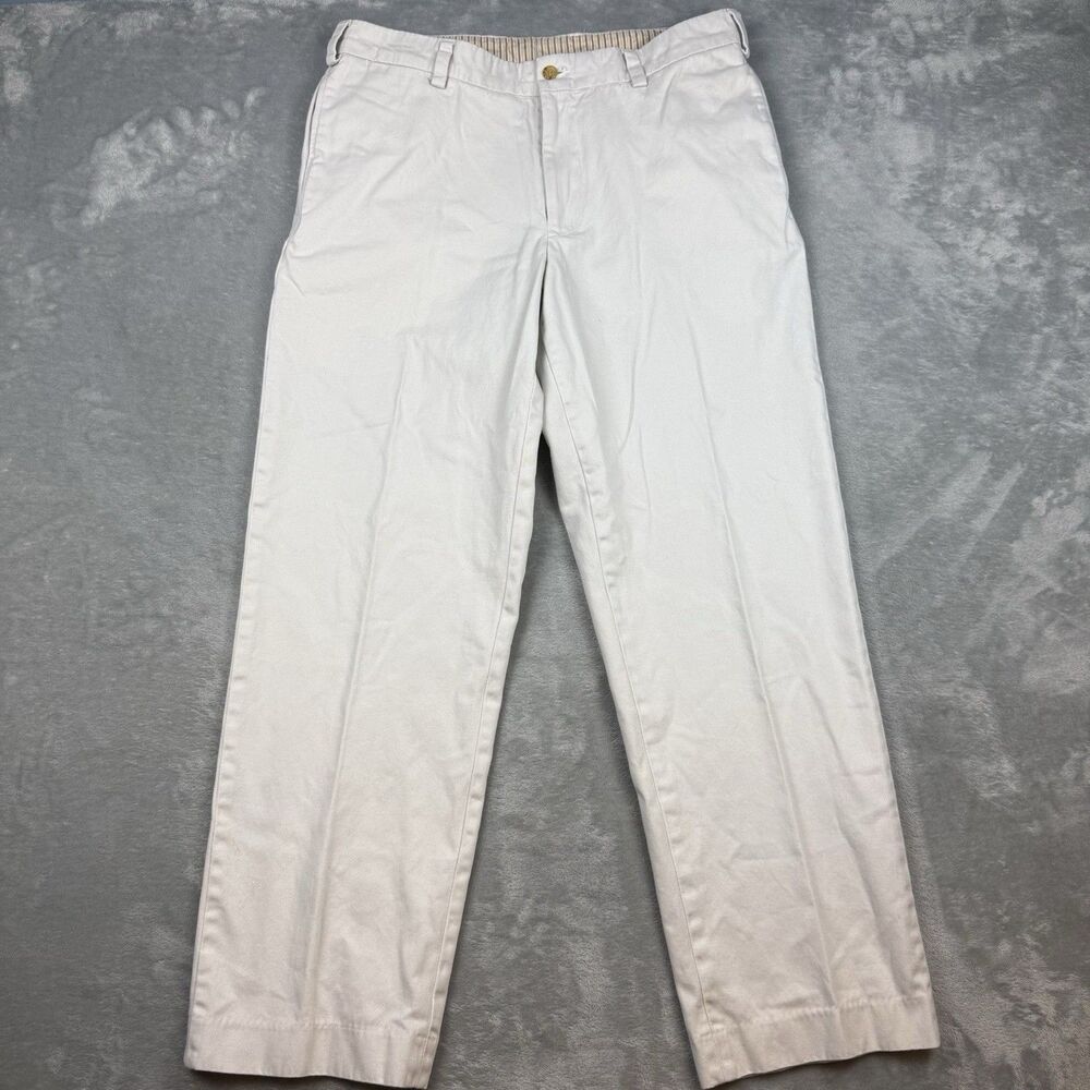 Vintage Bills Khakis M2 Classic Fit White Chino Pants USA Made 34x30 Pleated
